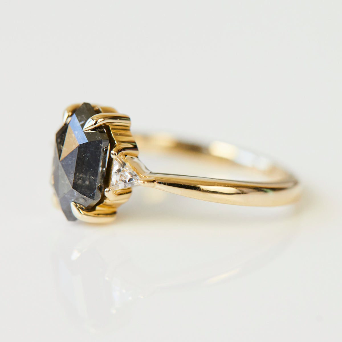 Salt and pepper engagement ring