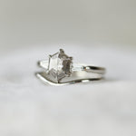Salt and pepper engagement ring