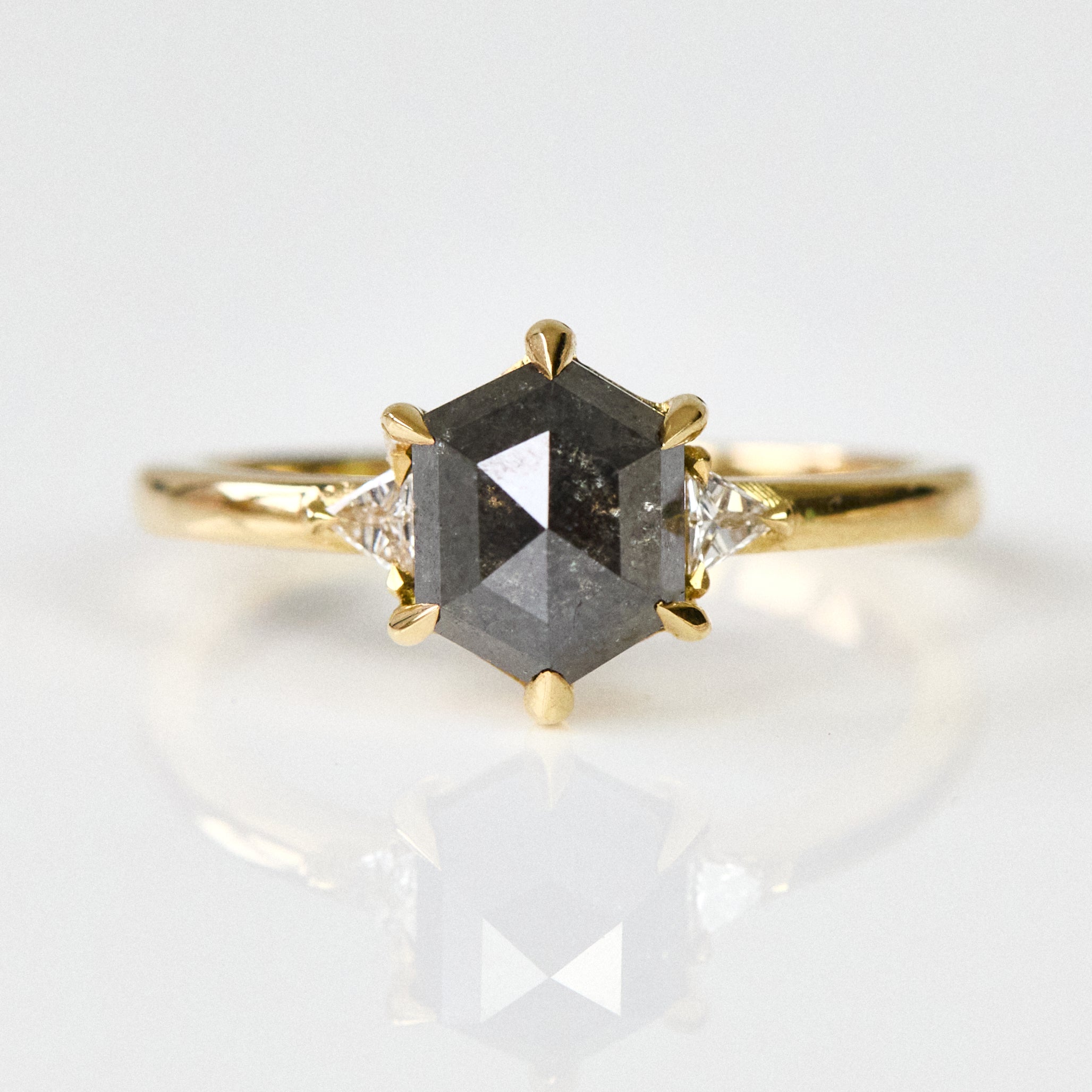 Salt and pepper engagement ring