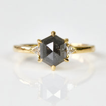 Salt and pepper engagement ring