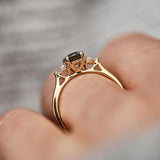 Oval Green Sapphire Engagement Ring