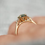 Oval Unheated Green Sapphire Engagement Ring