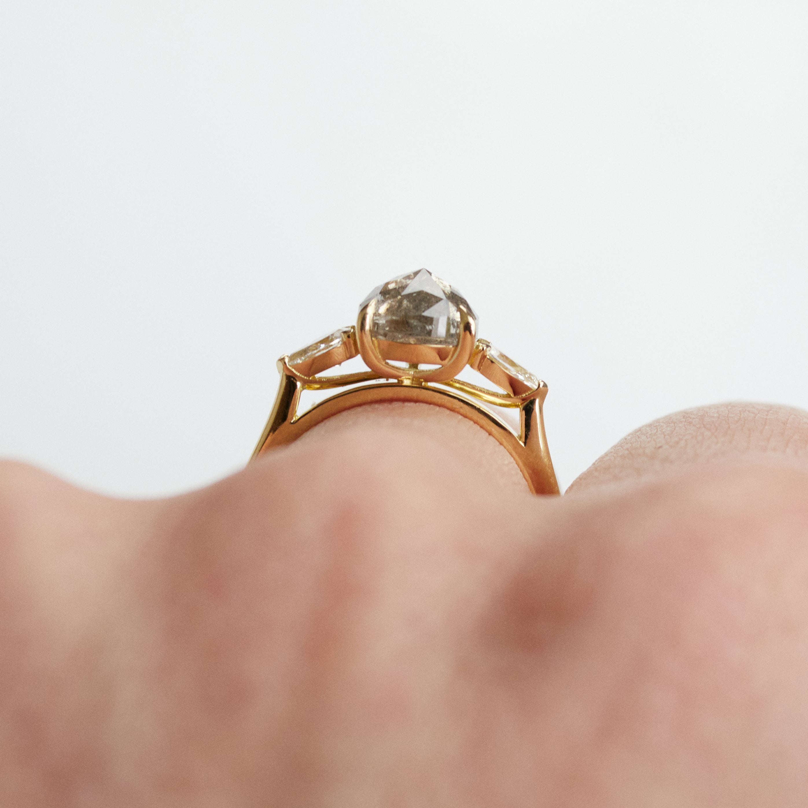 salt and pepper engagement ring
