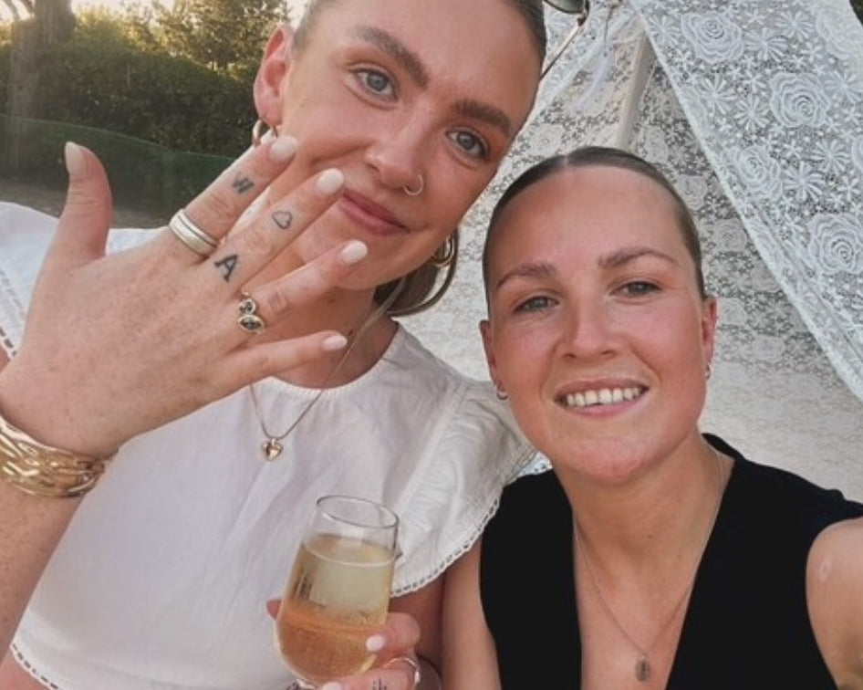 Engagement photo of couple on holiday
