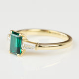 Lab Grown Emerald Cut Emerald Engagement Ring