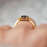 Oval Australian Green Sapphire Engagement Ring