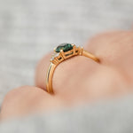Oval Australian Green Sapphire Engagement Ring