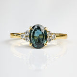 Oval Australian Green Sapphire Engagement Ring