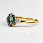 Oval Australian Green Sapphire Engagement Ring