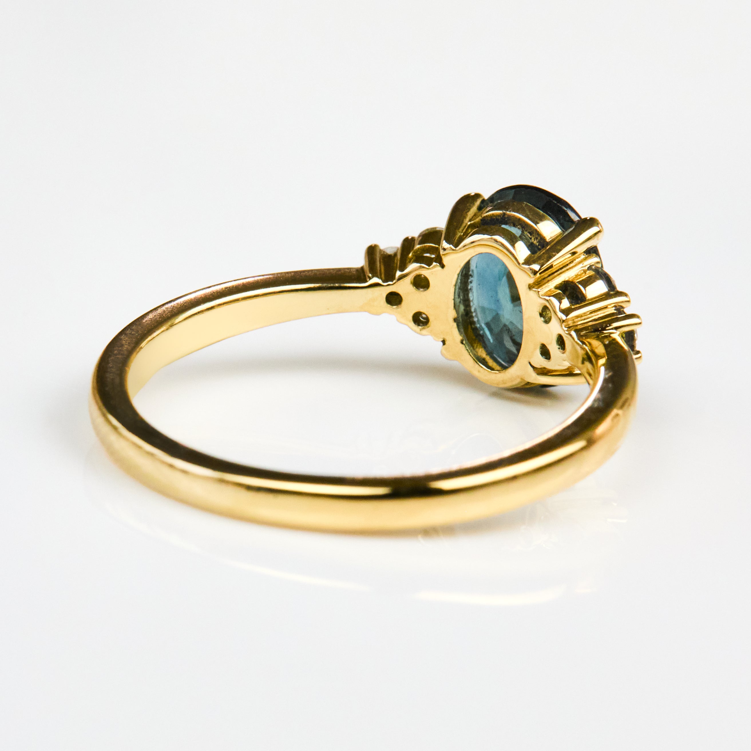 Oval Australian Green Sapphire Engagement Ring
