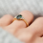 Oval Australian Green Sapphire Engagement Ring