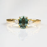 Oval Green Sapphire Engagement Ring