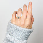 Oval Green Sapphire Engagement Ring