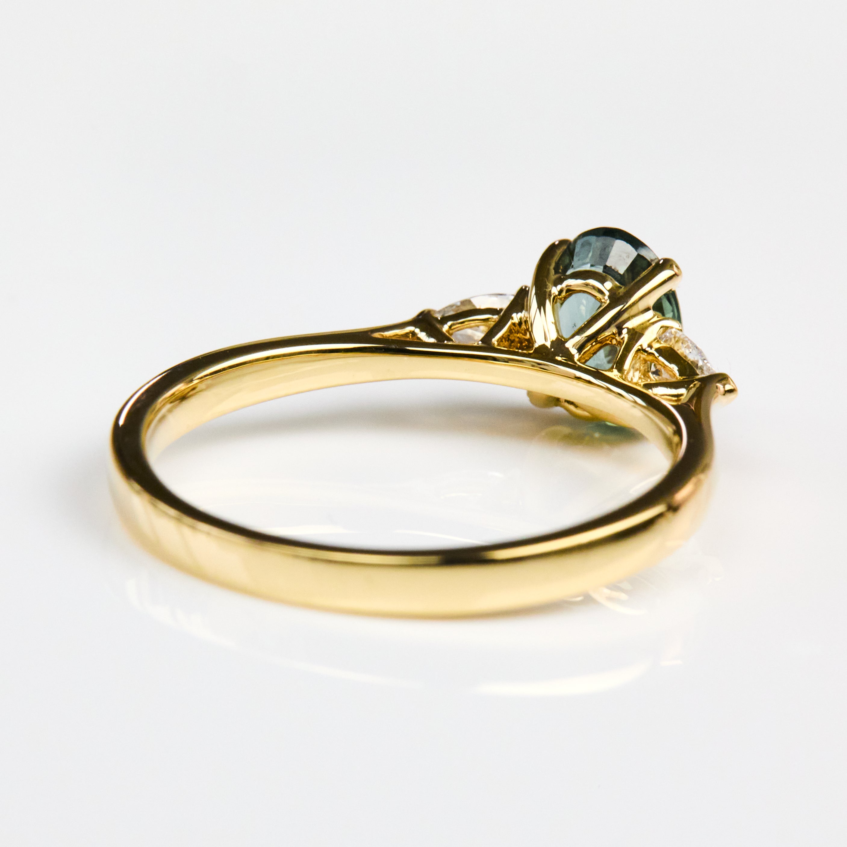 Oval Green Sapphire Engagement Ring