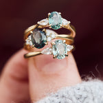 Oval Green Sapphire Engagement Rings