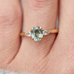 Oval Unheated Green Sapphire Engagement Ring