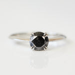 Round Black Salt & Pepper Diamond Engagement Ring