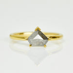 Shield Salt and Pepper Diamond Ring