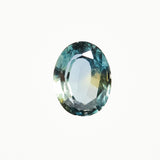 Timeless oval-cut natural teal sapphire gemstone.