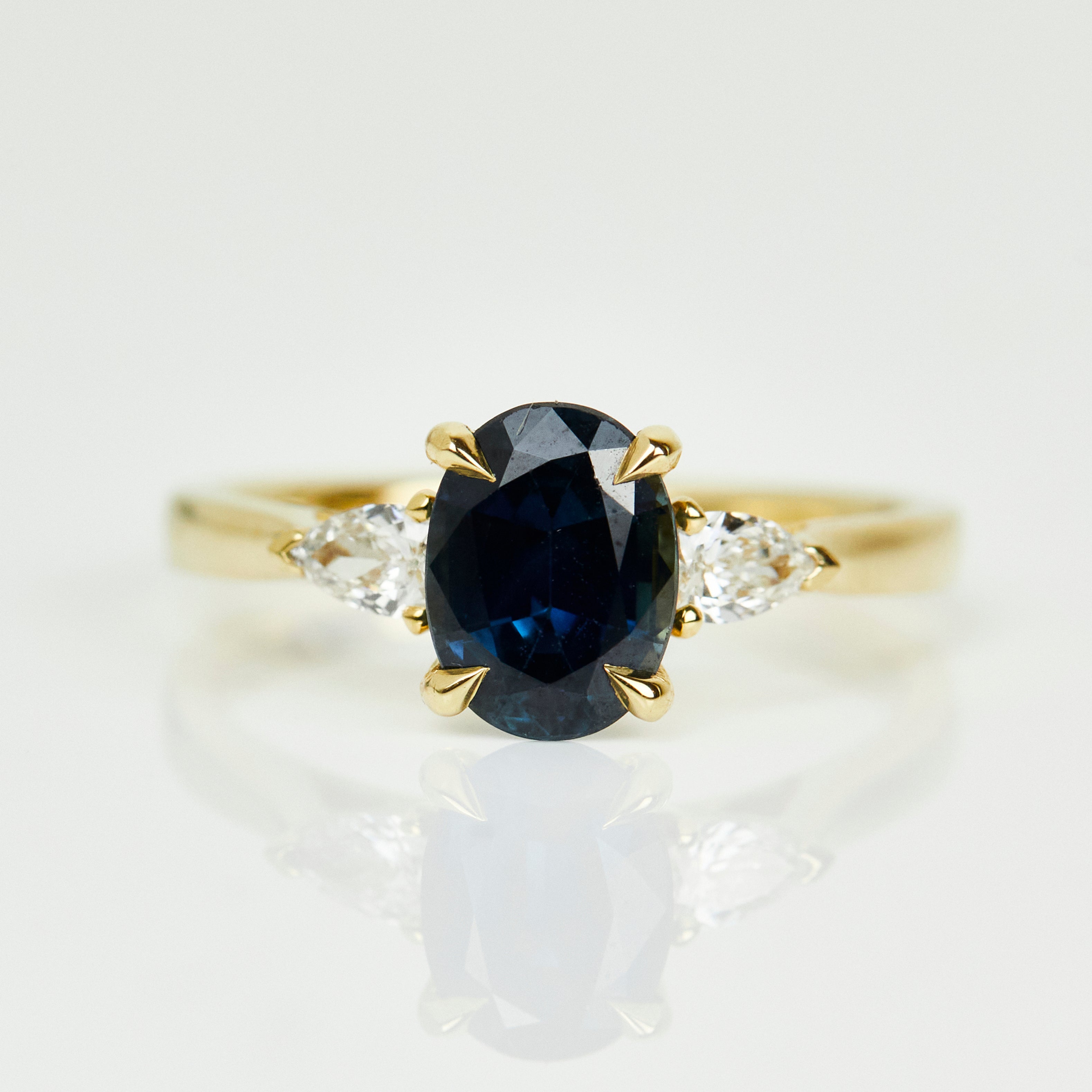 Teal sapphire rings