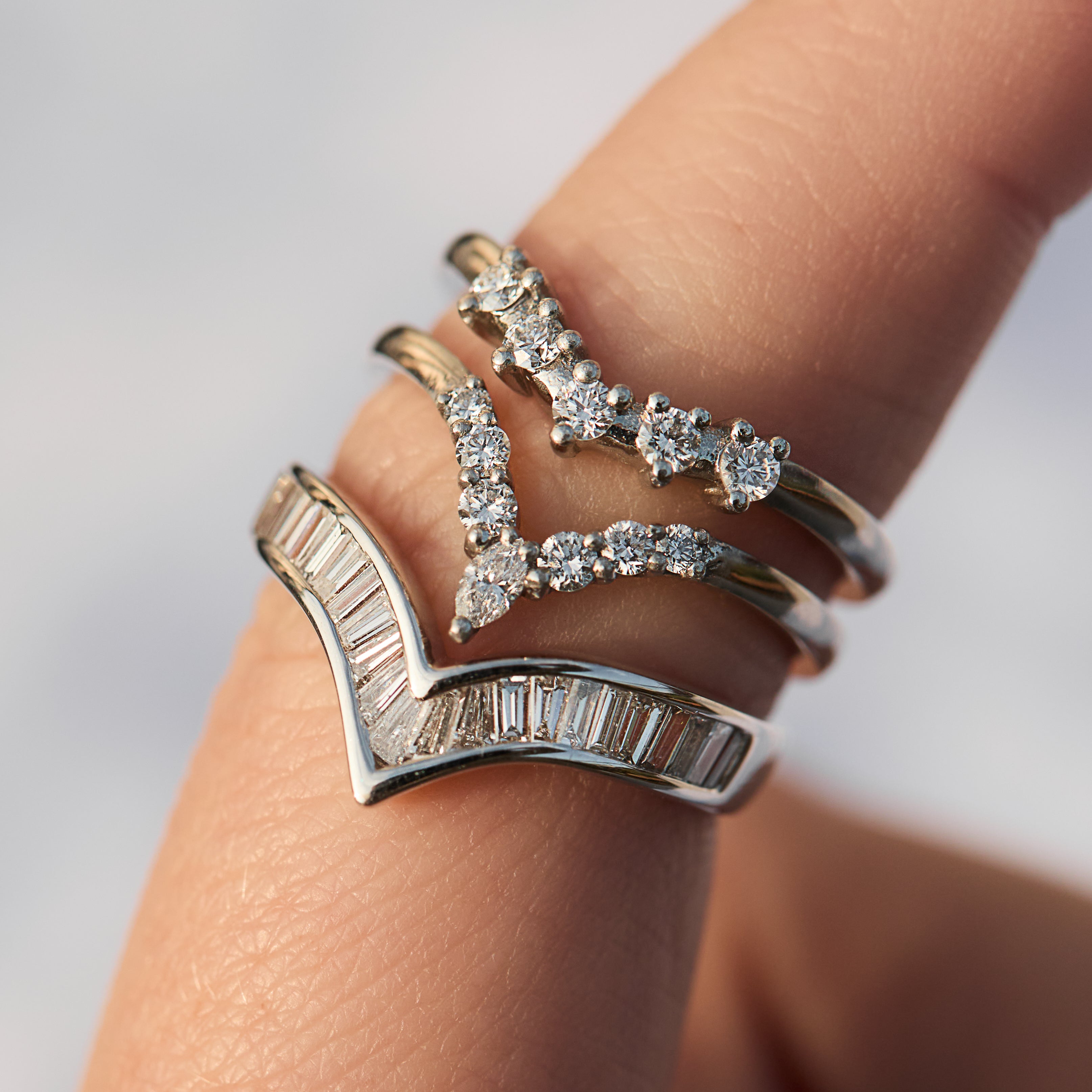 Diamond Wishbone Wedding Band