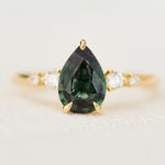 Pear Green Sapphire Engagement Ring