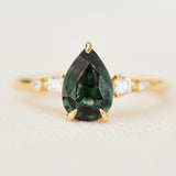 Pear Green Sapphire Engagement Ring