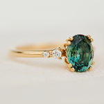 Oval Teal Montana Sapphire Engagement Ring