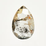 Alternative pear-shaped rose-cut raw salt and pepper diamond.