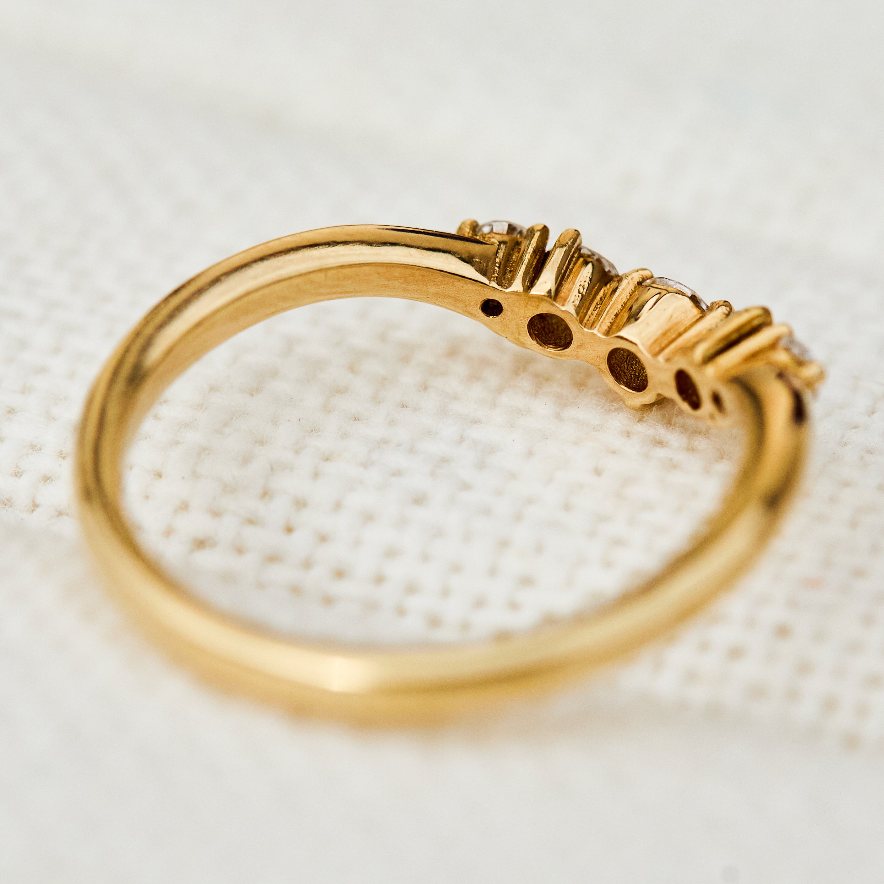 ariadne yellow gold five diamond wedding band