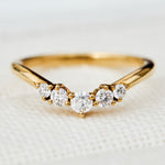 ariadne yellow gold five diamond wedding band