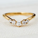 ariadne yellow gold five diamond wedding band