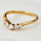 ariadne yellow gold five diamond wedding ring