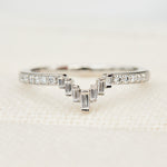 baguette and round diamonds platinum wedding band