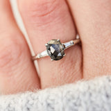 Salt and pepper engagement ring