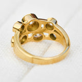 one of a kind seven lab grown diamond yellow gold engagement ring