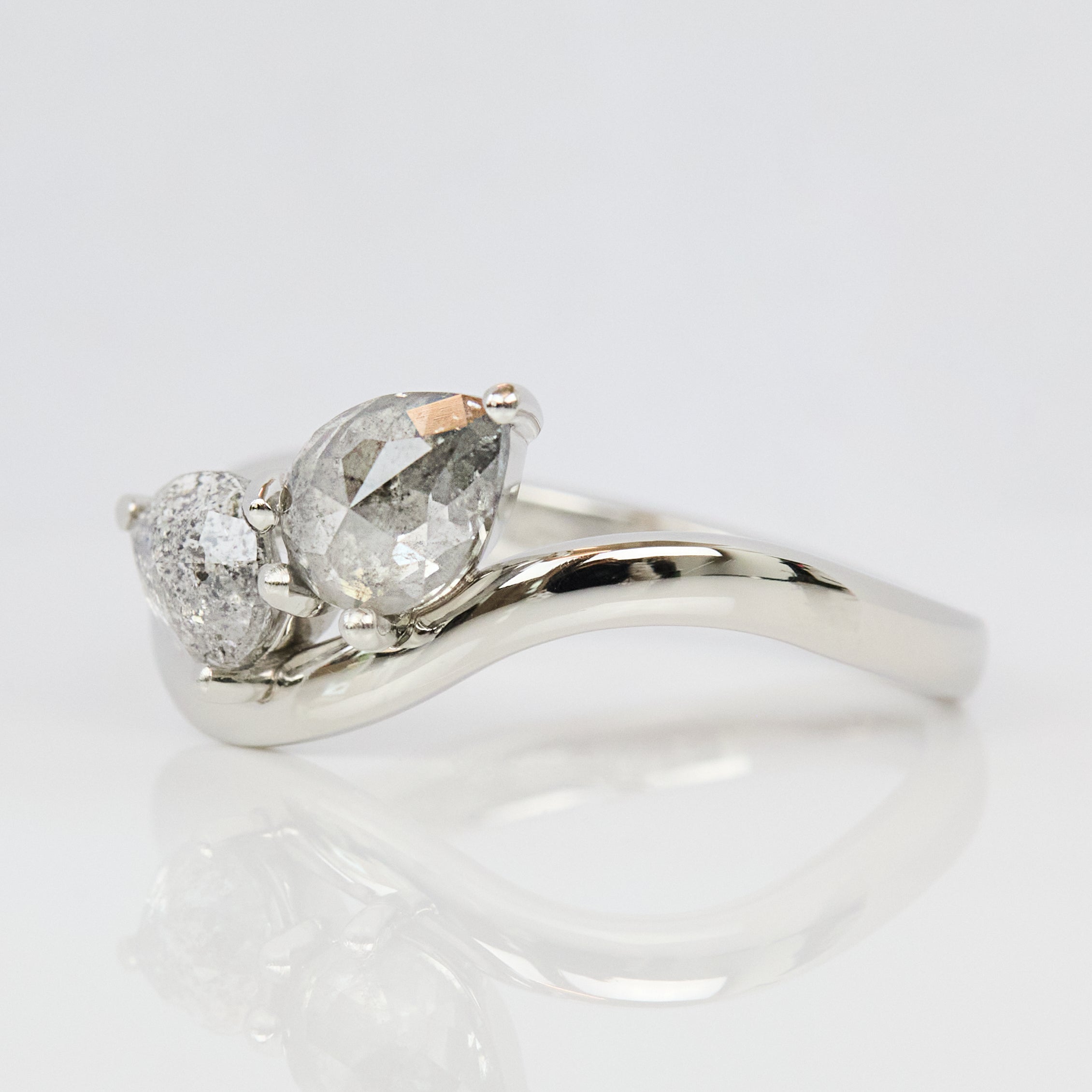 Salt and Pepper Diamond Engagement Ring