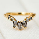 black diamond siren wedding band in yellow gold