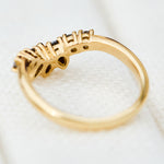 black diamond siren wedding band in yellow gold