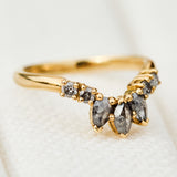black diamond siren wedding band in yellow gold