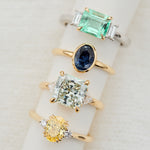 Coloured engagement rings