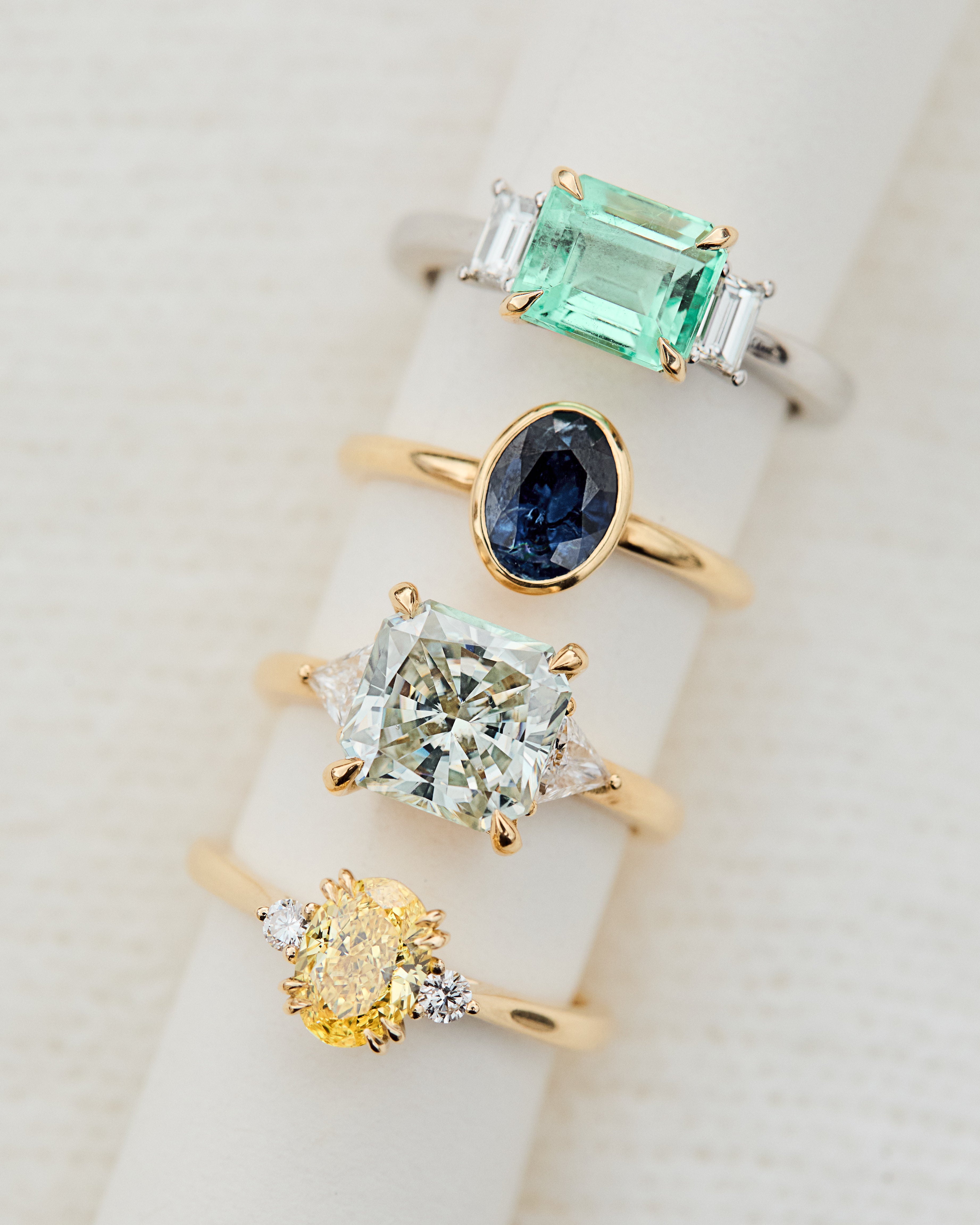 Coloured engagement rings