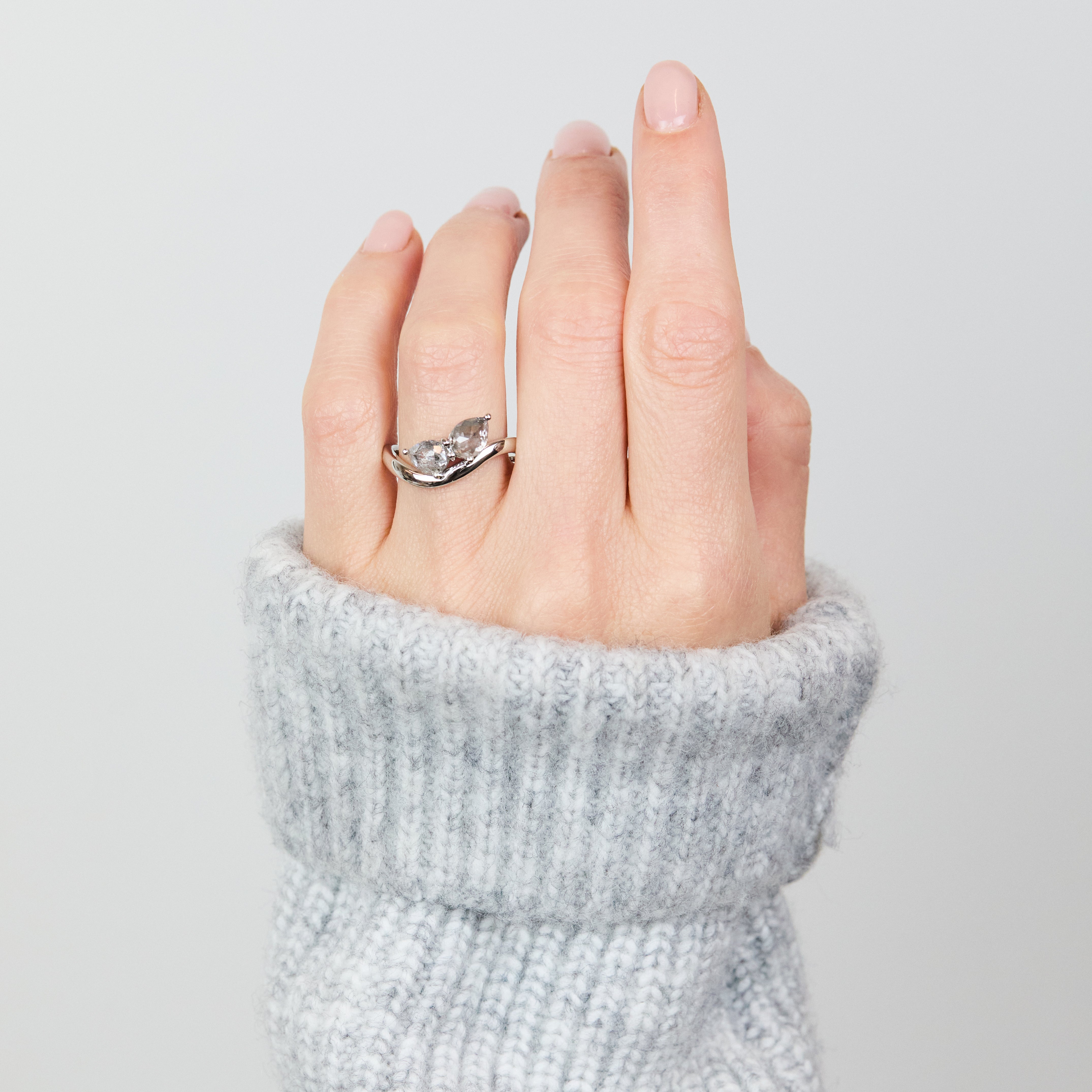 Salt and Pepper Diamond Engagement Ring