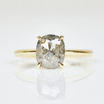 cushion cut grey salt and pepper diamond engagement ring
