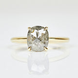 cushion cut grey salt and pepper diamond engagement ring