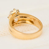 cushion cut lab grown diamond solitaire engagement ring in yellow gold