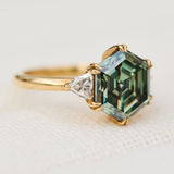 Coloured gemstone engagement rings