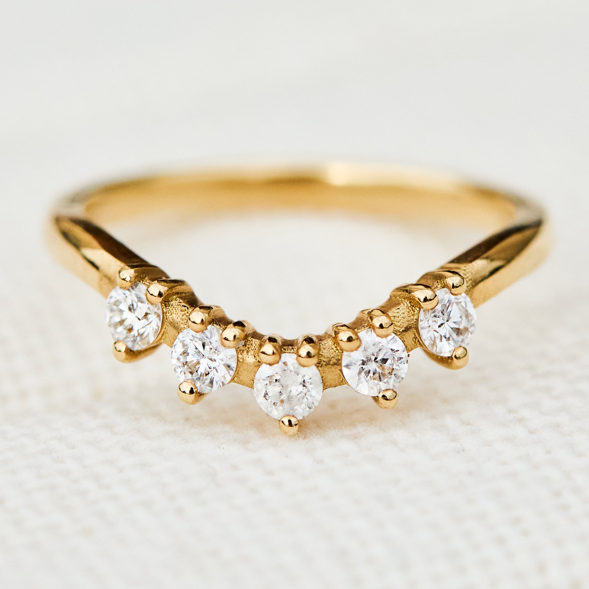 diamond gaia wedding band in yellow gold