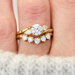 diamond gaia yellow gold ring stack