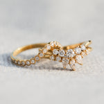 diamond wedding ring stack set in yellow gold